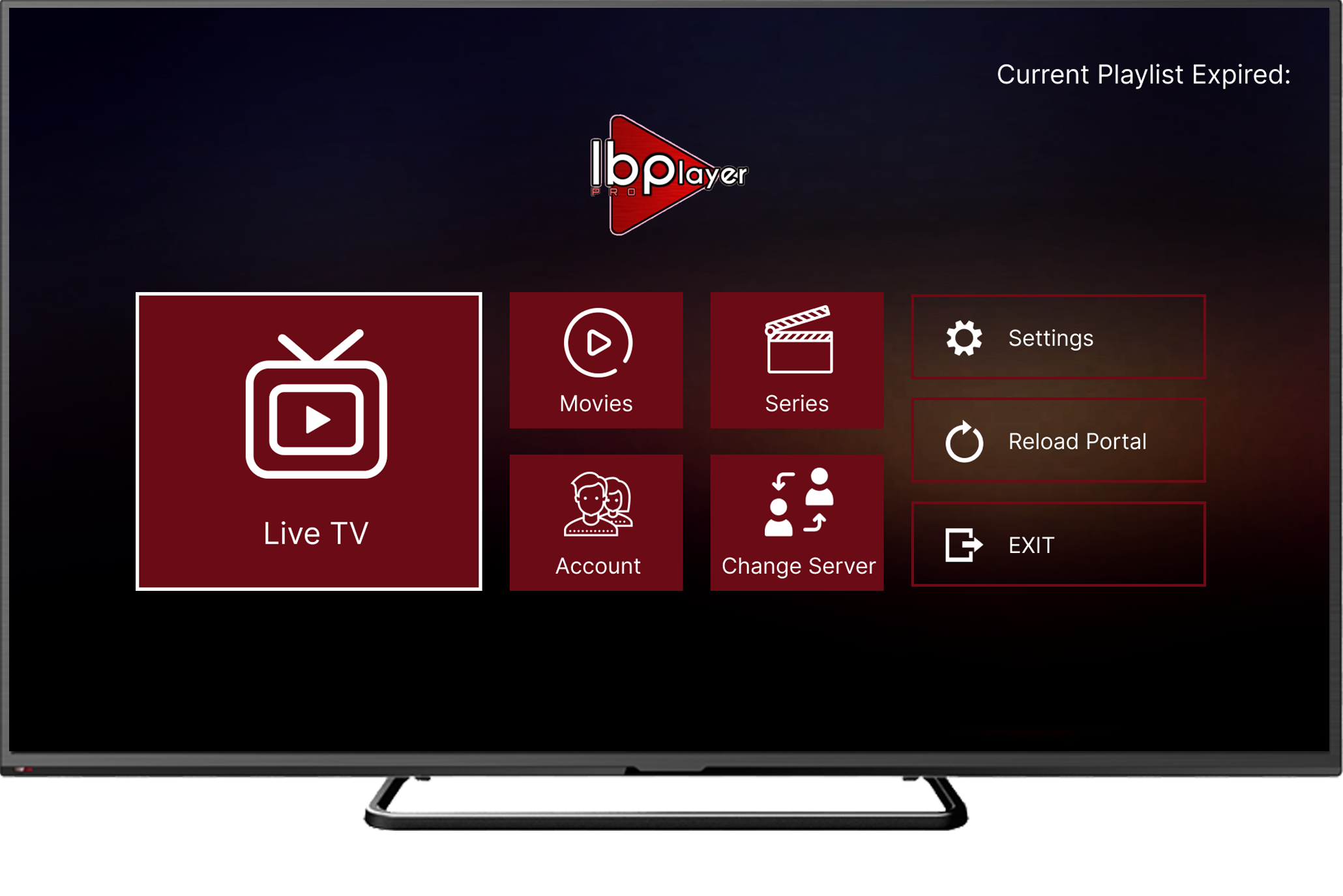 ibo player pro interface on smart tv screen channels epg